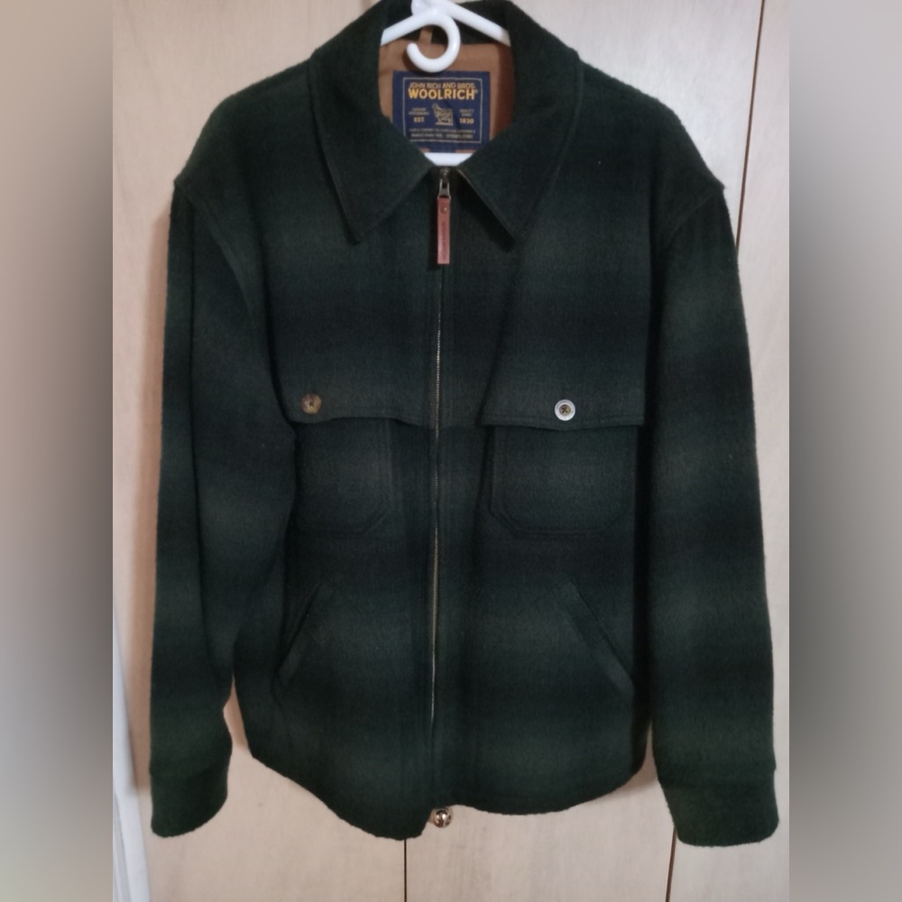 Vintage Hunter green and black plaid John Rich and Bros Woolrich coat